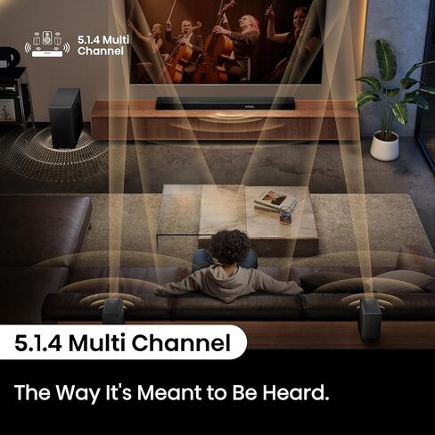 Hisense AX5140Q 5.1.4Ch Sound Bar with Wireless Subwoofer, Dolby Atmos, DTS:X, Bluetooth 5.3, Roku TV Ready, HDMI/AUX/ARC/Optical/USB, EzPlay, 7 EQ Modes, Hi Concerto, Room Calibration in Saudi Arabia