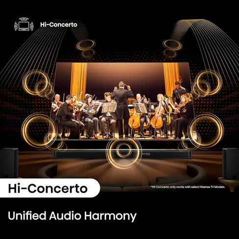 Hisense AX5140Q 5.1.4Ch Sound Bar with Wireless Subwoofer, Dolby Atmos, DTS:X, Bluetooth 5.3, Roku TV Ready, HDMI/AUX/ARC/Optical/USB, EzPlay, 7 EQ Modes, Hi Concerto, Room Calibration in Saudi Arabia