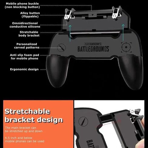 W10 New Mobile Phone Gaming Accessories Game Controller for PUBG Aim Shooting Gamepad Joystick Trigger Button for iPhone Android in Saudi Arabia