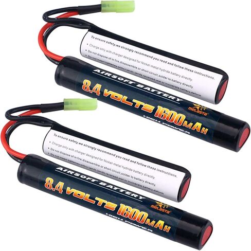 melasta 2 Pack 8.4V 1600mAh Butterfly Nunchuck NIMH Battery Pack Compatible with Mini Tamiya Connector Airsoft Guns in Kuwait