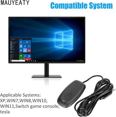 Game Controller Adapter, Effective Range 30 feet, Compatible with Windows 11/10, Supports up to 4 Controllers & headsets (Black) in Saudi Arabia