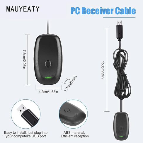 Game Controller Adapter, Effective Range 30 feet, Compatible with Windows 11/10, Supports up to 4 Controllers & headsets (Black) in Saudi Arabia