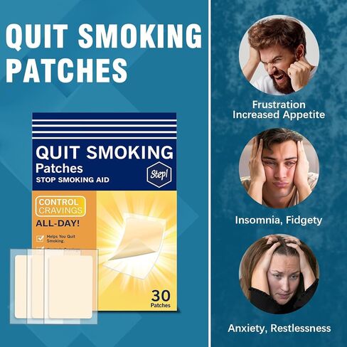 بقع النيكوتين 21 ملغ - الخطوة 1 - أدوات التدخين التي تعمل - سهلة الإقلاع عن التدخين - يوفر كل تصحيح نظامًا عبر الجلد على مدار 24 ساعة - 30 COUNT in Kuwait