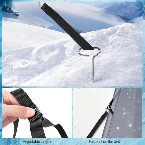 28 Pcs Ice Anchor Drill Adapter Kit 2 Universal Ice Fishing Anchor Tool 2 Drill Adapter 8 Shelter Stake Nails 8 Nylon Straps for Tent Setting up in Saudi Arabia