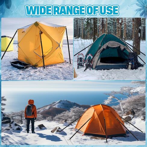 28 Pcs Ice Anchor Drill Adapter Kit 2 Universal Ice Fishing Anchor Tool 2 Drill Adapter 8 Shelter Stake Nails 8 Nylon Straps for Tent Setting up in Saudi Arabia
