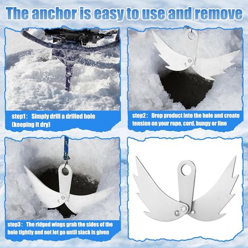 2 Pcs Ice House Anchors Ice Augers for Securing Flip Over Shelter Pop Up Tent Or Shanty Self-Adjusting Anchor to Fit Hole Up to 10 Inches Portable Winter Fishing Equipment in Saudi Arabia