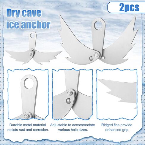 2 Pcs Ice House Anchors Ice Augers for Securing Flip Over Shelter Pop Up Tent Or Shanty Self-Adjusting Anchor to Fit Hole Up to 10 Inches Portable Winter Fishing Equipment in Saudi Arabia
