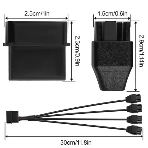 Molex to 4 Pin Fan Cable 12V Full Speed PC Fan Power Splitter, Dual 4-Pin Adapter for ATX PSU Case Cooling 30cm/11.8in (1 to 4) in Saudi Arabia