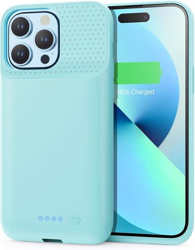 حافظة شحن بطارية لهاتف iPhone 12Pro Max/13Pro Max/14Pro Max/14Plus (6.7 بوصة)، غطاء شاحن محمول قوي 8600 مللي أمبير قابل لإعادة الشحن لهاتف iPhone 14ProMax/14Plus/13Promax/12Promax - أسود in Saudi Arabia