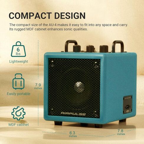 AirPulse Wireless Bluetooth Home-use Speaker, Compact Speakers with AUX/LINE Input for Home Office (Blue) in Saudi Arabia