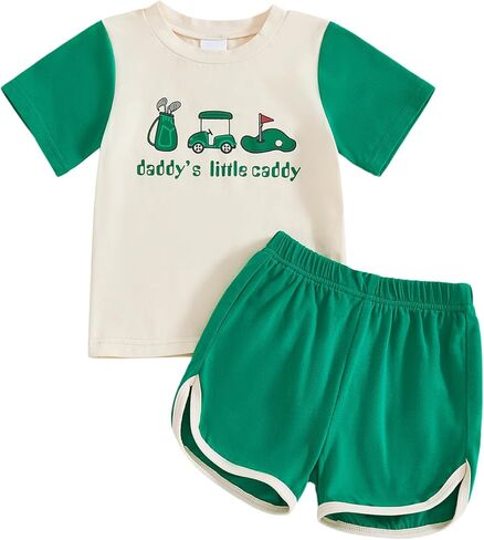 طفل صبي ملابس الصيف جولف التطريز قصيرة الأكمام بلايز مجموعة تي شيرتات قصيرة للأطفال طفل ملابس الغولف 0 6 12 18 أشهر 2T 3T in Kuwait