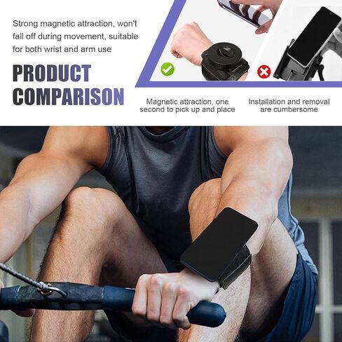 Wristband Phone Holder, Strong Vortex Suction Sports Armband Cell Phone Holder, Portable Arm Hands-Free Cell Stand, for Biking Walking Selfies Videos Hiking Live Broadcast (Black) in Saudi Arabia