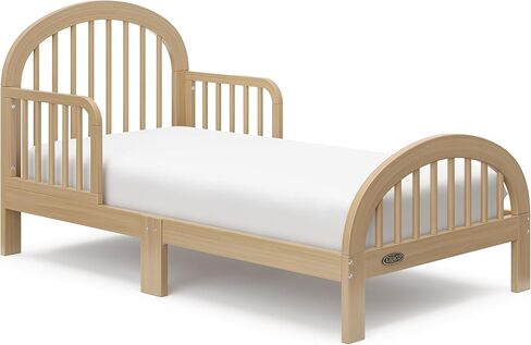 Graco Olivia Toddler Bed (Hazelnut) - GREENGUARD Gold Certified, Includes Safety Guardrails, Fits Standard Crib & Toddler Mattress, Stylish Arched Design in Saudi Arabia