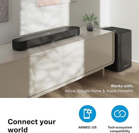 Sennheiser AMBEO Soundbar Mini - صوت غامر ثلاثي الأبعاد للتلفزيون والأفلام والموسيقى - جهاز صغير الحجم مزود بميزات تكيفية قوية واتصال متعدد واستخدام بديهي (متجدد) in Saudi Arabia