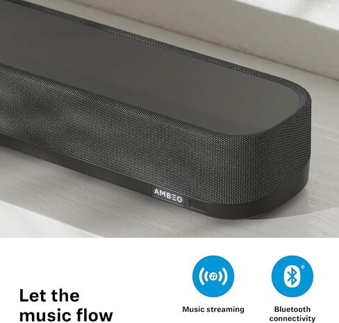 Sennheiser AMBEO Soundbar Mini - صوت غامر ثلاثي الأبعاد للتلفزيون والأفلام والموسيقى - جهاز صغير الحجم مزود بميزات تكيفية قوية واتصال متعدد واستخدام بديهي (متجدد) in Saudi Arabia