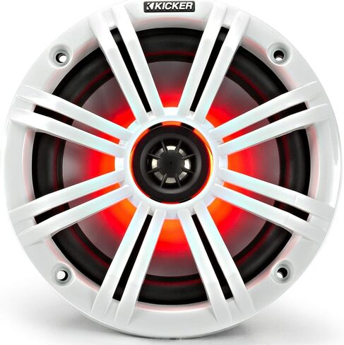مكبرات صوت KICKER KM مقاس 6.5 بوصة من Marine Marvel معالجة بالأشعة فوق البنفسجية، وشبكات باللونين الأسود والأبيض (متجددة) in Saudi Arabia