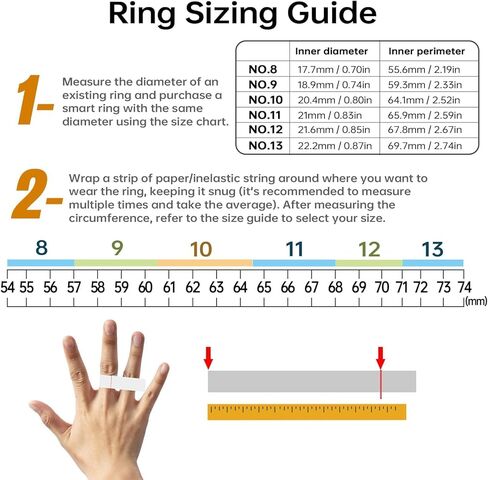 FitElf 3 Pro Smart Ring Fitness Tracker, Health Sleep Tracker, Blood Pressure, Heart Rate and Oxygen Monitor Ring for Women/Men, IP68, No Subscription, 10-Day Battery Life (Silver, #11) in Saudi Arabia