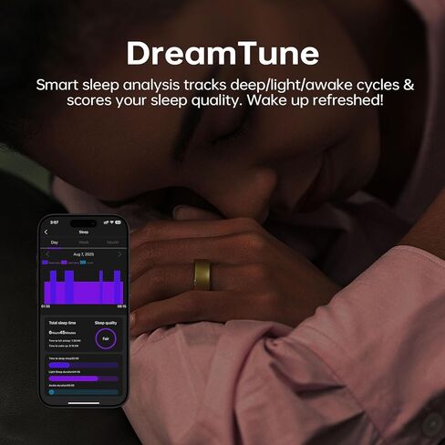 Smring Smart Ring، حلقة تتبع اللياقة البدنية، جهاز تتبع الصحة لمراقبة معدل ضربات القلب للنساء/الرجال، IP68 - بدون اشتراك - جهاز تتبع النوم لأجهزة iPhone وAndroid، عمر بطارية يصل إلى 10 أيام (ذهبي، #10) in Kuwait