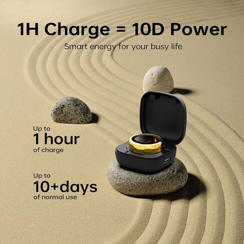 Smring Smart Ring، حلقة تتبع اللياقة البدنية، جهاز تتبع الصحة لمراقبة معدل ضربات القلب للنساء/الرجال، IP68 - بدون اشتراك - جهاز تتبع النوم لأجهزة iPhone وAndroid، عمر بطارية يصل إلى 10 أيام (ذهبي، #10) in Kuwait