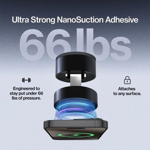 Statik HyperMount®(Gen 2) حامل هاتف مفرغ - حامل هاتف مغناطيسي، حامل هاتف سيارة بختم مفرغ، يستخدم على أي سطح، متوافق مع Apple MagSafe والحلقات المغناطيسية المضمنة لأجهزة Android in Kuwait