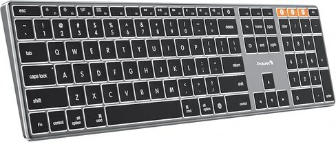 ProtoArc Backlit Wireless Keyboard for Mac, K110-A Aluminum Full Size Ultra Slim Bluetooth Keyboard, Multi-Device, Low Profile, Fluid Quiet Typing, Rechargeable, for MacBook Pro/Air, iPad - Space Gray in Saudi Arabia