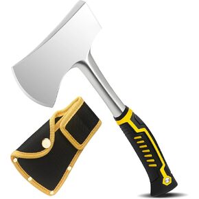 13.5" Camping Hatchet, Forged Carbon Steel Axe with Ergonomic Anti-Slip Grip & Heavy-Duty Oxford Nylon Sheath – Outdoor Survival, Camping, Wood Splitting & Hiking Tool in Saudi Arabia