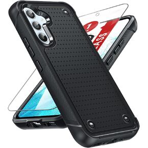 LeYi for Galaxy A54-5G Phone Case: Samsung A54 Case with Screen Protector, Dual Layer Hard PC Back & Soft Bumper Shockproof Mobile Android Cell A54 Samsung Phone Case Cover Funda para A 54, Red Pink in Saudi Arabia
