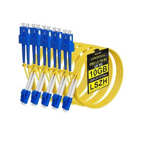 5pack LC إلى SC كابل تصحيح الألياف 1M (3FT)، OS2 كابل التصحيح وضع واحد، 1G / 10GB SMF Jumper دوبلكس الألياف البصرية التصحيح الحبال LSZH 9/125μm لجهاز الإرسال والاستقبال QSFP in Kuwait