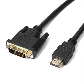 كابل DVI إلى HDMI، HDMI ثنائي الاتجاه إلى DVI-D (24+1) / DVI-I (24+5)، 1080p Full HD 60 هرتز، موصلات مطلية بالذهب مع قفل لولبي - متوافق مع بطاقة رسومات الكمبيوتر المحمول HDTV، 3 أقدام in Kuwait