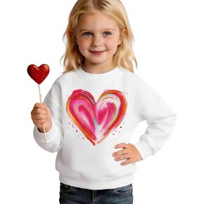 CM C&M WODRO Toddler Baby Girl Valentines Sweatshirt Pink Love Heart Shirt Long Sleeve Kid Cute Graphic Pullover Top Outfit in Kuwait