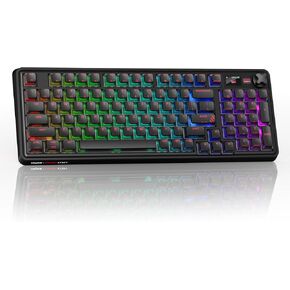 لوحة مفاتيح ميكانيكية للألعاب PIXIU 98 مع مقبض، مفاتيح Cherry MX2A حمراء، استقصاء 8 كيلو هرتز، لوحة مفاتيح ذات حشية ثلاثية الوضع للكمبيوتر الشخصي/Mac/الكمبيوتر المحمول، قابلة للتبديل السريع، PBT، إضاءة خلفية RGB، 95 مفتاحًا in Kuwait