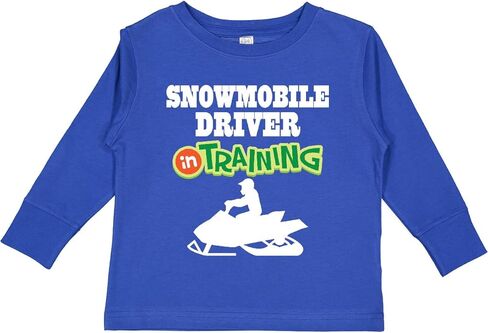 تي شيرت Inktastic Snowmobile Driver أثناء تدريب الأطفال الصغار بأكمام طويلة in Kuwait
