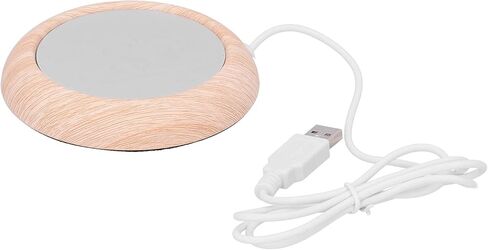 Zerodis Wood Pattern USB Heater Pad Beverage Warmers Cup Warmer Mat 176F Safe Portable Coaster for Coffee and Tea Lovers Wood Pattern USB Heater Pad Fast Heating Kitchen in Kuwait