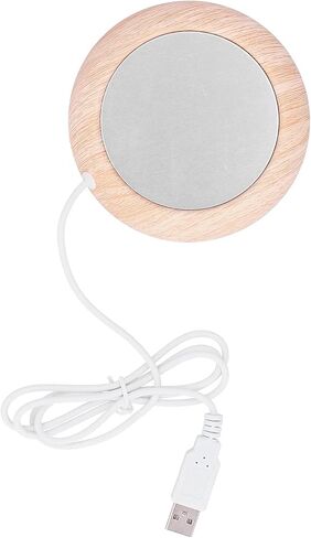 Zerodis Wood Pattern USB Heater Pad Beverage Warmers Cup Warmer Mat 176F Safe Portable Coaster for Coffee and Tea Lovers Wood Pattern USB Heater Pad Fast Heating Kitchen in Kuwait