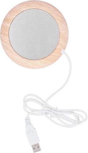 Zerodis Wood Pattern USB Heater Pad Beverage Warmers Cup Warmer Mat 176F Safe Portable Coaster for Coffee and Tea Lovers Wood Pattern USB Heater Pad Fast Heating Kitchen in Kuwait
