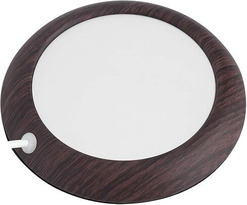 USB Wood Grain Cup Warmer Heat Beverage Mug Mat for Home Office Stainless Steel Ceramic Glass Cup (Dark Walnut Grain) in Saudi Arabia