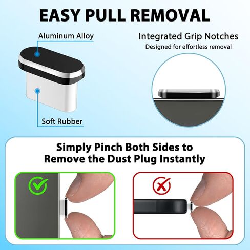USB C Dust Plug Cover for Charging Port, Type C Cleaning Kit & Speaker Cap Cleaner, Phone Accessories Compatible with iPhone 15/16/Plus/Pro/Pro Max and iPhone 17 Only (Not 17 Pro/Max) in Saudi Arabia