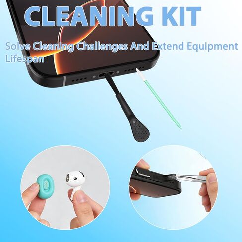 USB C Dust Plug Cover for Charging Port, Type C Cleaning Kit & Speaker Cap Cleaner, Phone Accessories Compatible with iPhone 15/16/Plus/Pro/Pro Max and iPhone 17 Only (Not 17 Pro/Max) in Saudi Arabia