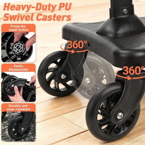 Newly Upgraded 2 Child Stroller Board, Rubber Locking Buckle, 2-in-1 Universal Stroller Board with Detachable Seat, Raised and Widened Base, Holds up to 55 lbs for Kids Aged 3-7 in Saudi Arabia