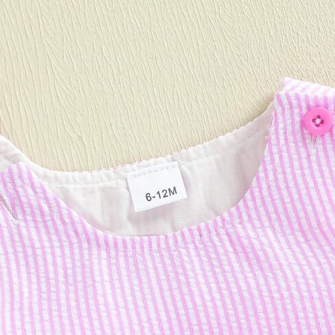 Toddler Baby Girl Golf Dress Sleeveless Tank Dresses Summer Outfit Embroidery Golf Court Seersucker Striped Sundress in Saudi Arabia