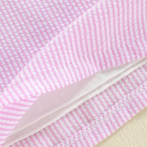 Toddler Baby Girl Golf Dress Sleeveless Tank Dresses Summer Outfit Embroidery Golf Court Seersucker Striped Sundress in Saudi Arabia
