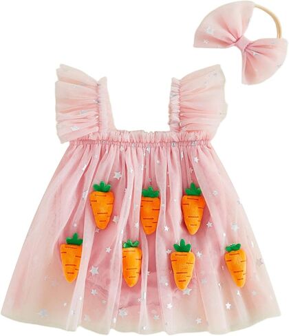 Baby Girl Valentines Pink Tutu Dress Hearts Embroidery Romper Tulle Bodysuit Bow Cute Infant Birthday Wedding Party in Kuwait