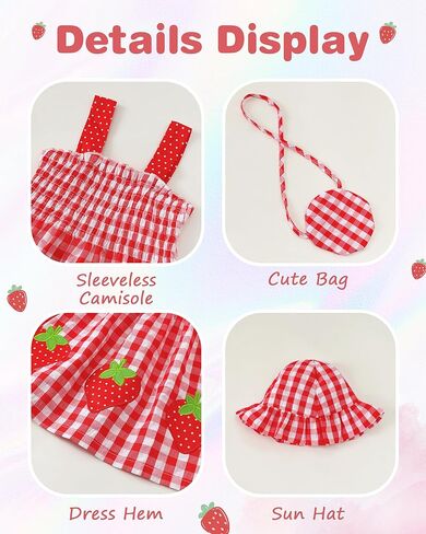 Renotemy Baby Girl Dress Toddler Girl Clothes Summer Outfits Gifts Cotton Sundress Infant Dresses for Girls with Hat and Bag in Saudi Arabia
