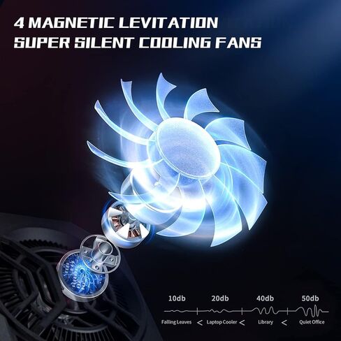 Upgraded Laptop Cooling Pad with Thermoelectric Cooler and 4 Fans, Powerful Laptop Cooler, Independent Control, Multi-Gear Adjustment, RGB, 14-21 Inch Laptop Stand (Laptop Cooling Pad) in Kuwait