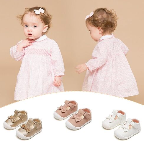 Kiderence Baby Girls Prewalker Mary Jane Flats Bowknot Princess Dress Shoes (Infant/Toddler) in Saudi Arabia