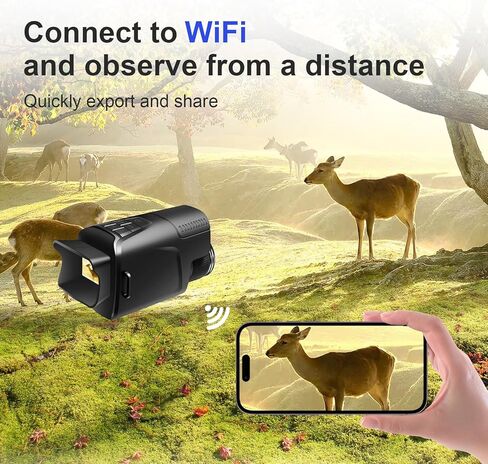 منظار أحادي للرؤية الليلية مع إضاءة بالأشعة تحت الحمراء 850 نانومتر، تكبير رقمي 10x، نظارات رؤية ليلية قابلة لإعادة الشحن بقدرة 4000 مللي أمبير في الساعة، للبالغين للصيد والتخييم in Kuwait