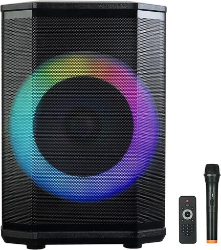 Supersonic IQ Sound IQ-6708DJBT Portable Bluetooth Speaker- Unleash Powerful Sound, Dazzling Light Show, Tiltable Audio Enhancement, USB/SD/AUX Input, TWS, and FM Radio (8 inch) in Kuwait