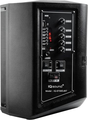 Supersonic IQ Sound IQ-6708DJBT Portable Bluetooth Speaker- Unleash Powerful Sound, Dazzling Light Show, Tiltable Audio Enhancement, USB/SD/AUX Input, TWS, and FM Radio (8 inch) in Saudi Arabia