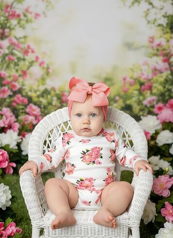 6" Baby Headband Bows, Soft Nylon Hairbands Cute Big Bow Super Elastic Headband for Baby Girls Newborn Infant Toddlers (White 20Colors) in Saudi Arabia