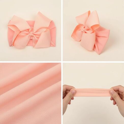 6" Baby Headband Bows, Soft Nylon Hairbands Cute Big Bow Super Elastic Headband for Baby Girls Newborn Infant Toddlers (White 20Colors) in Saudi Arabia